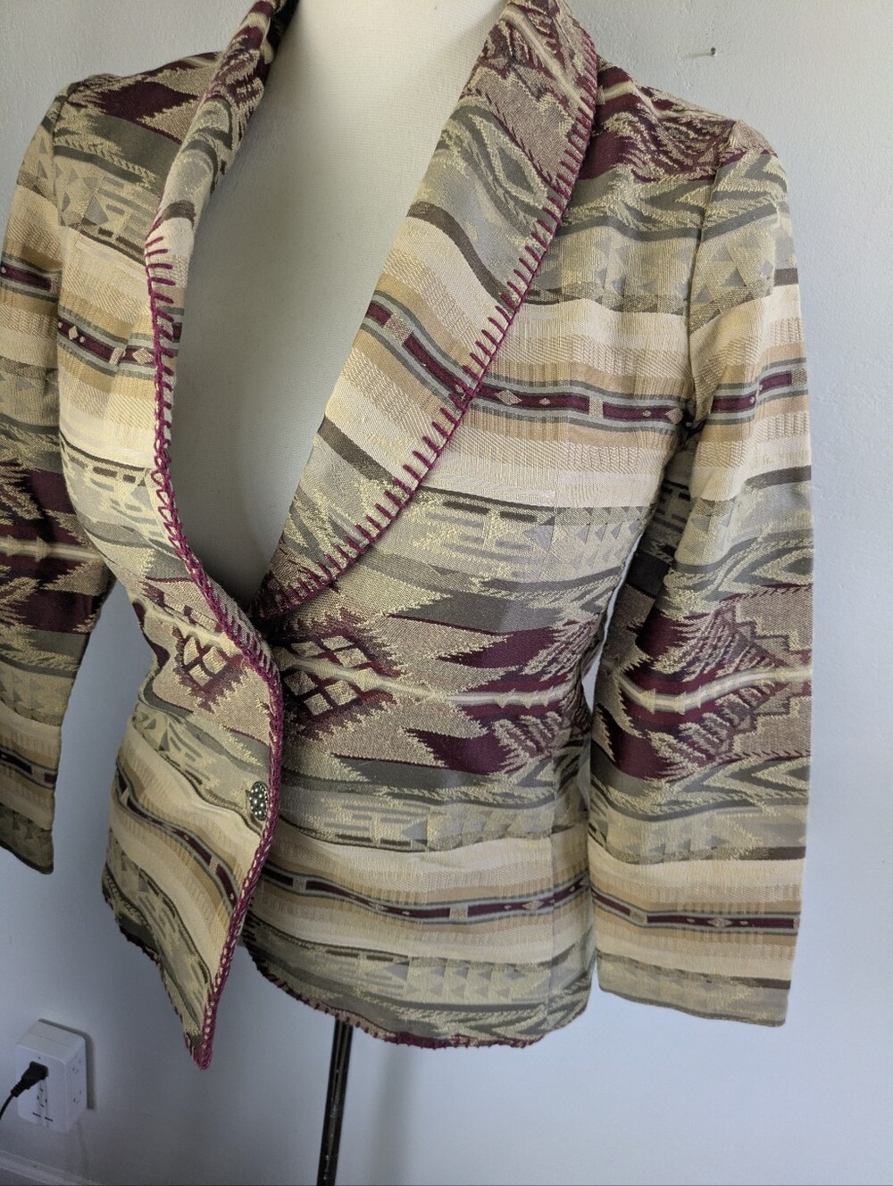 Women's Vintage Western Blazer Jacket Medium - Picture 3 of 6